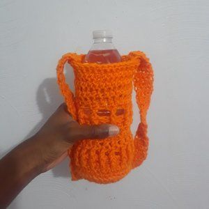 Handmade Orange Water Bottle Holder